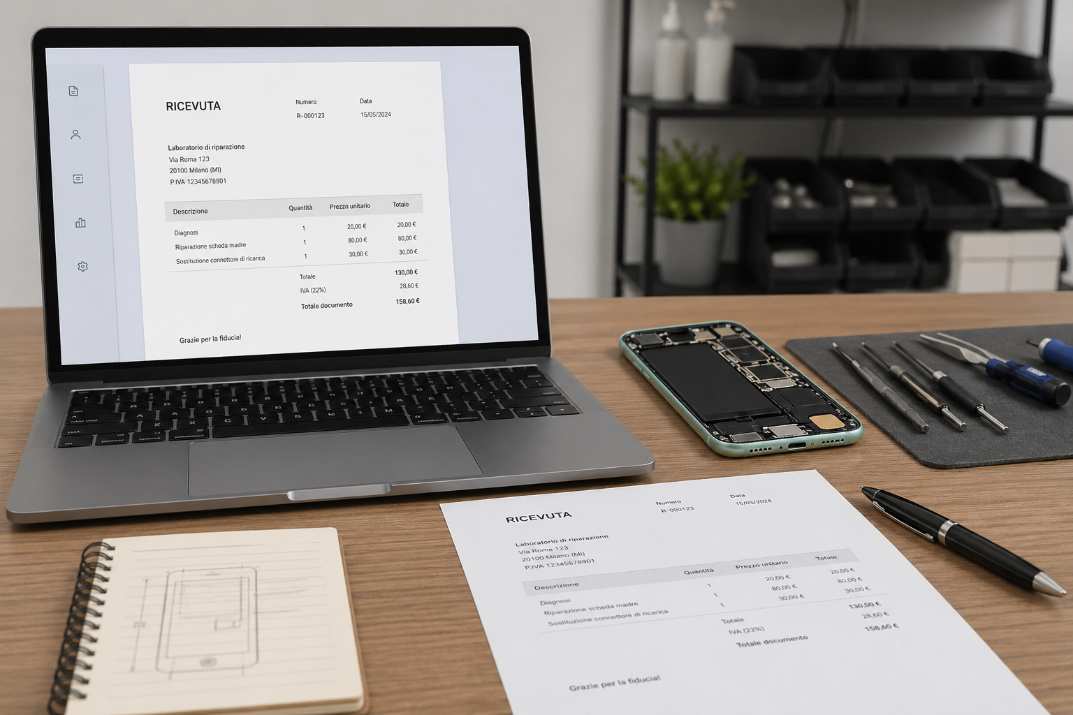 Come creare una ricevuta professionale per una riparazione